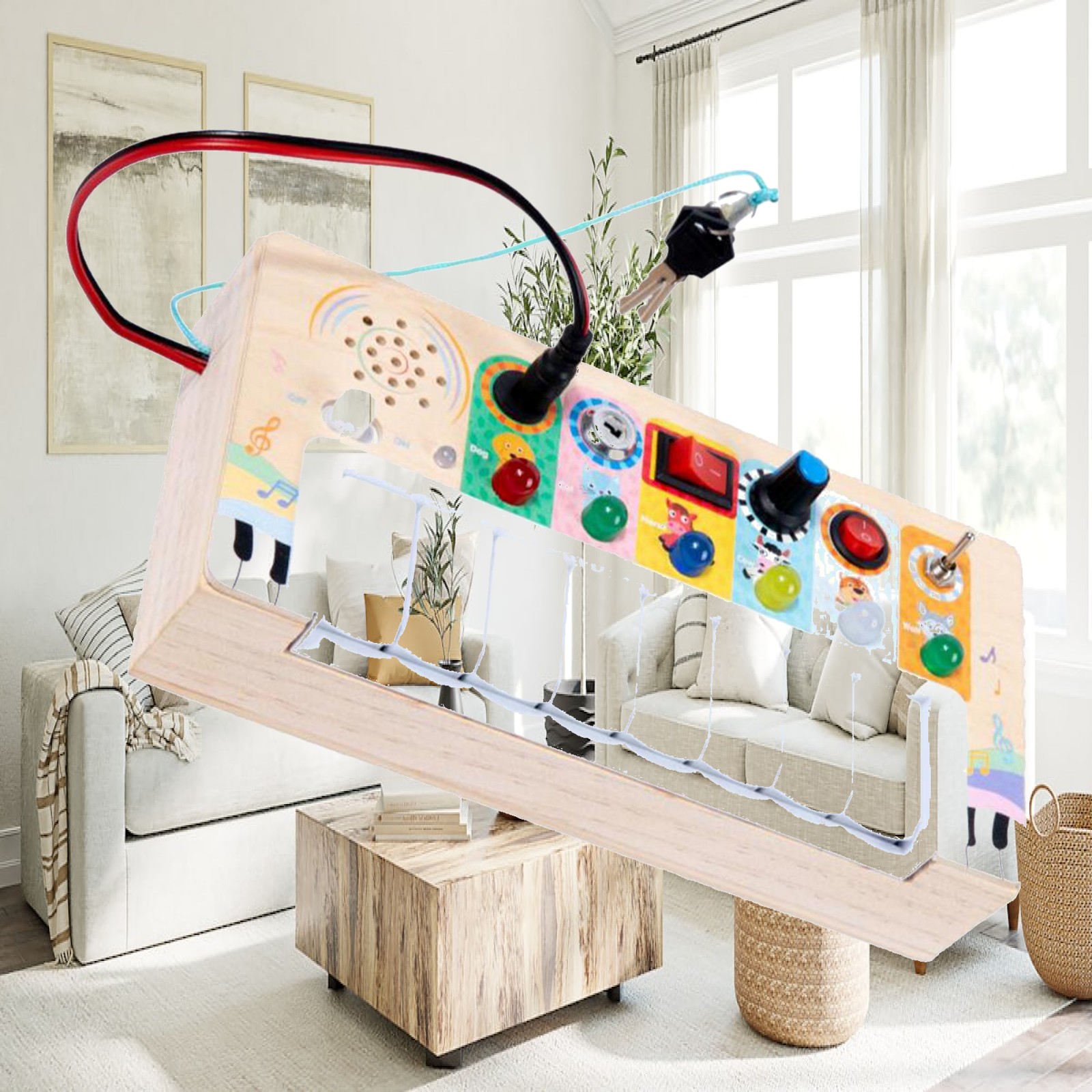 Tablero de actividades para ni - Montessori Wooden Busy Board Toddler reseña y precio